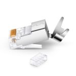 Cat7 RJ45 Modular Plug (Two-Piece Suit), Shielded (STP) Network Connector for 23AWG Twisted Pair Stranded Cable 50/Pack Supplier in Dubai UAE