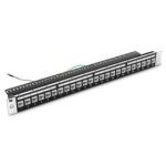 Cat6a Feed-Through Shielded Patch Panel with Back Bar, 1U 24-Port, Compatible with Cat5e, Cat6, Cat6a, Loaded with Keystones  Supplier in Dubai UAE