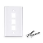 Ethernet Wall Plate - Three Ports Keystone Single Gang Wall Plate Supplier in Dubai UAE