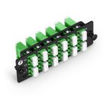 FHD Fiber Adapter Panel, 24 Fibers OS2 Single Mode, 12 x LC APC Duplex (Green) Adapter, Ceramic Sleeve Supplier in Dubai UAE