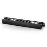 1U Horizontal Finger Duct Cable Manager, Single Sided with Cover, ABS Plastic, for 19" EIA Supplier in Dubai UAE