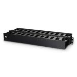1U Horizontal Finger Duct Cable Manager, Dual Sided with Cover, ABS Plastic, for 19" EIA Supplier in Dubai UAE