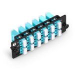 FHD Fiber Adapter Panel, 24 Fibers OM4 MultiMode, 12 x LC UPC Duplex (Aqua) Adapter, Ceramic Sleeve Supplier in Dubai UAE