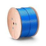 Cat6a Ethernet Bulk Cable, 1000ft (305m), 23AWG Solid Pure Bare Copper Wire, 750MHz, Shielded (S/FTP), PVC CMR Blue Supplier in Dubai UAE