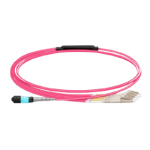 1m (3ft) MTP® Female to 4 LC UPC Duplex 8 Fibers Type B Plenum (OFNP) OM4 50/125 Multimode Elite Breakout Cable, Magenta Supplier in Dubai UAE