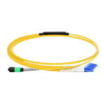 1m (3ft) MTP® Female to 4 LC UPC Duplex 8 Fibers Type B Plenum (OFNP) OS2 9/125 Single Mode Elite Breakout Cable, Yellow Supplier in Dubai UAE