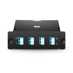 FHD MTP®-8 Cassette, 8 Fibers OM4 Multimode, Universal Polarity, MTP® to 4 x LC Duplex (Aqua), 0.35dB max Supplier in Dubai UAE