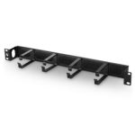 1U Recessed Horizontal Cable Manager with 4 D-rings & 5 Brush Seal Strips, Steel, Pass-through, for 19" EIA  Supplier in Dubai UAE