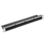 Cat5e Feed-Through Unshielded Patch Panel with Back Bar, 1U 24-Port, Compatible with Cat5e, Cat6, Cat6a, Loaded with Keystones Supplier in Dubai UAE