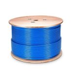 Cat5e Ethernet Bulk Cable, 1000ft (305m), 24AWG Solid Pure Bare Copper Wire, 350MHz, Shielded (F/UTP), PVC CMR Blue Supplier in Dubai UAE