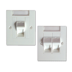 Datacom DC-FPD50-AFUK	DUAL SHUTTERED ANGLED FLUSH FACE PLATE 86X86 Supplier in Dubai UAE