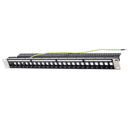 patch-panel Datacom DC-PPU19-24BK-SH 1U 24 PORT SHIELDED UN LOADED PATCH PANEL WITH REAR SUPPORT - BLACK Supplier in Dubai UAE - Image 1