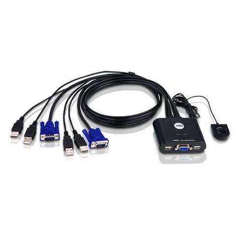 CS22U-Cable-KVM-Switches-OL-large Aten CS22U 2-Port USB Cable KVM Switch with Remote Port Selector - Black | CS22U Supplier in Dubai UAE - Image 1