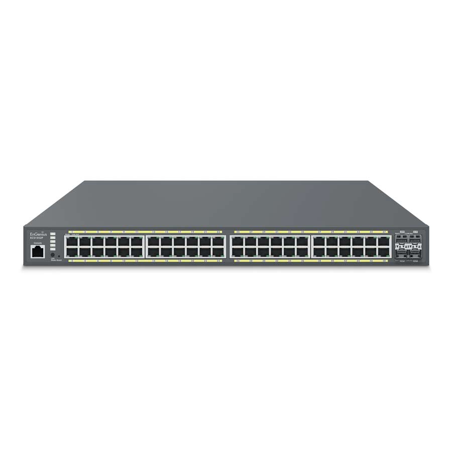 ecs1552p-front-opt2 EnGenius ECS1552P Cloud Managed 48-Port Gigabit PoE+ Switch with 4 SFP+ Ports Supplier in Dubai UAE - Image 1