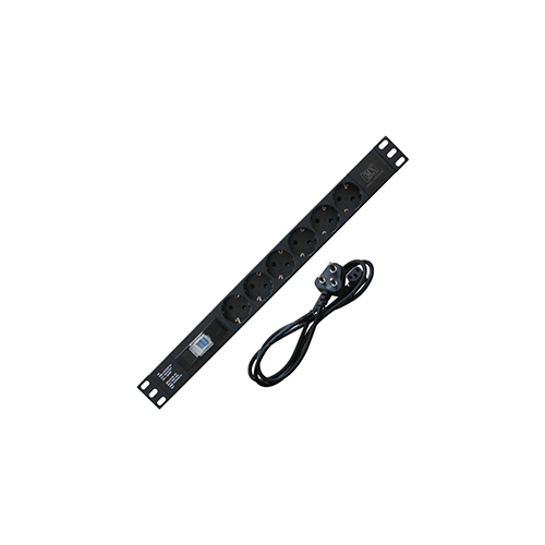 EPDHSC10-SC-13-BK ExTell EPDHSC10-SC-13-BK Basic PDU Schuko Type 12 Outlets Schuko Input Plug in Dubai UAE - Image 1