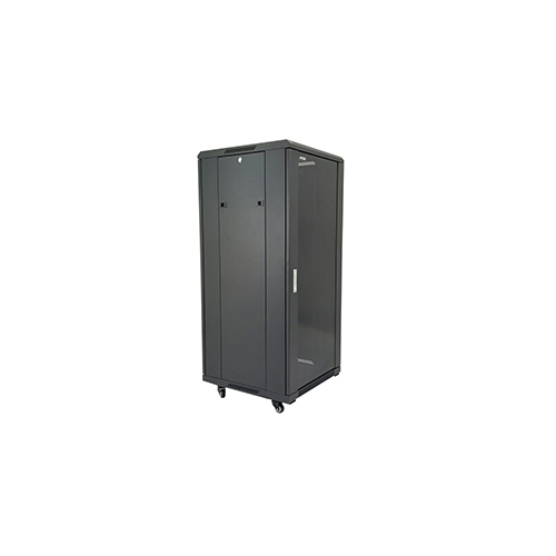 EFC3206C3G4 ExTell EFC3706C3G4 Network Server Cabinet With Glass Front Door 37U – 600 x 600 With 4 Way Fan Unit Black - Image 1