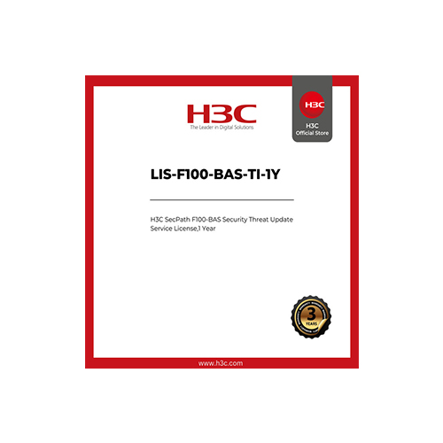 LIS-F100-BAS-TI-1Y H3C LIS-F100-BAS-TI-1Y SecPath F100-BAS Security Threat Update Service License 1 Year - Image 1