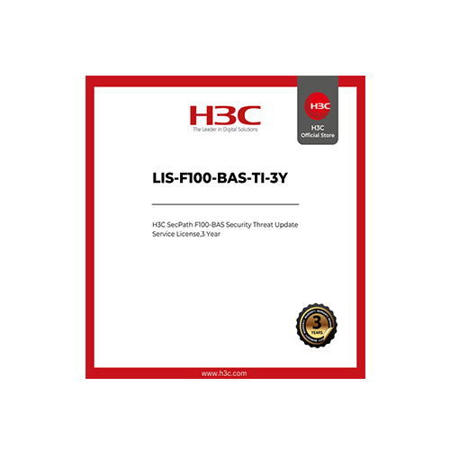 LIS-F100-BAS-TI-3Y H3C LIS-F100-BAS-TI-3Y SecPath F100-BAS Security Threat Update Service License,3 Year - Image 1