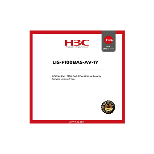 LIS-F100BAS-AV-1Y H3C LIS-F100BAS-AV-1Y SecPath F100-BAS AV Anti-Virus Security Service License,1 Year - Image 1