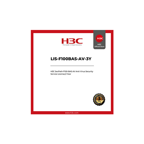 LIS-F100BAS-AV-3Y H3C LIS-F100BAS-AV-3Y SecPath F100-BAS AV Anti-Virus Security Service License,3 Year - Image 1