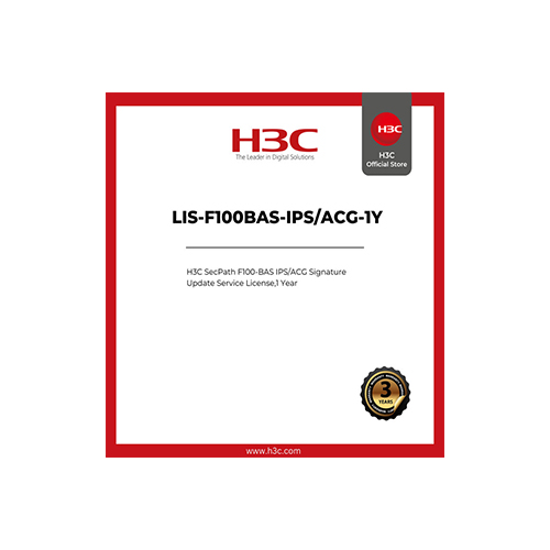 LIS-F100BAS-IPS-ACG-1Y H3C LIS-F100BAS-IPS/ACG-1Y SecPath F100-BAS IPS/ACG Signature Update Service License 1 Year - Image 1