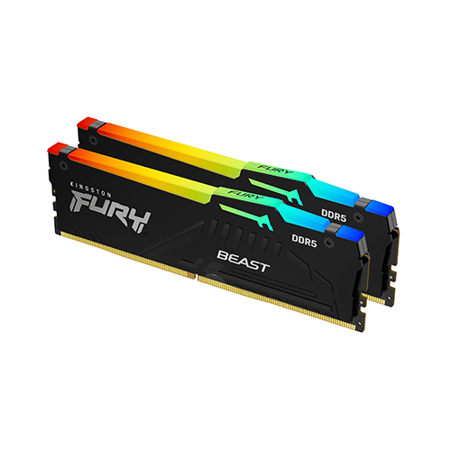 KF560C30BBEAK2-64 Kingston KF560C30BBEAK2-64 64GB 6000MT/s DDR5 CL30 DIMM (Kit of 2) FURY Beast RGB EXPO Desktop Gaming Memory Price in Dubai UAE - Image 1