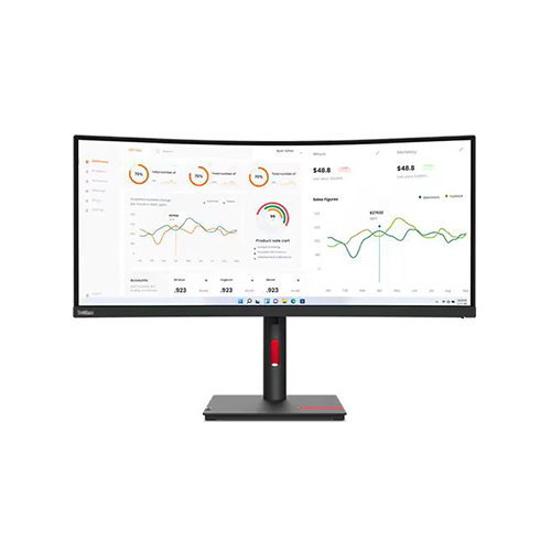 63D4GAT1UK Lenovo 63D4GAT1UK T34w-30 ThinkVision 34″ Curved WLED Monitor – 3440×1440, HDMI 2.0, DP 1.2, USB-C, USB 3.0 Hub, 3Y Warranty Price in Dubai UAE - Image 1
