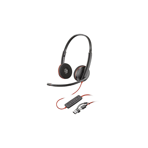 8X228A6 HP Poly 8X228A6 Blackwire 3220 Stereo Headset (BW3220), USB-C with USB-C/A Adapter, Bulk Pack Price in Dubai UAE - Image 1