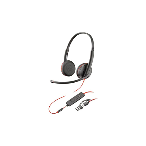 8X229A6 HP Poly 8X229A6 Blackwire 3225 Headset (BW3225), USB-C with USB-C/A Adapter, Bulk Pack Price in Dubai UAE - Image 1