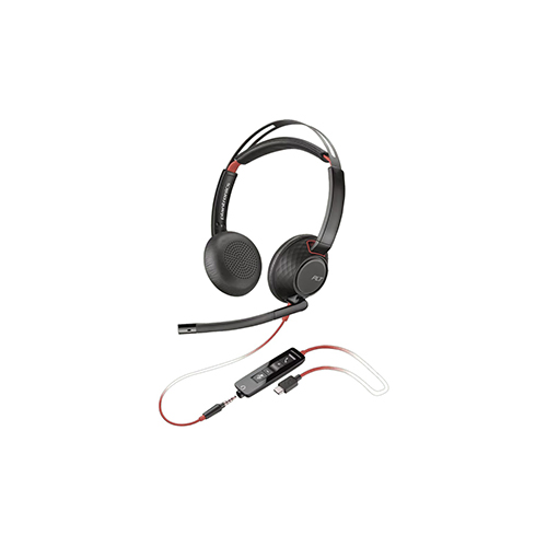 8X231A6 HP Poly 8X231A6 Blackwire 5220 Headset (BW5220), USB-C with USB-C/A Adapter, Bulk Pack Price in Dubai UAE - Image 1