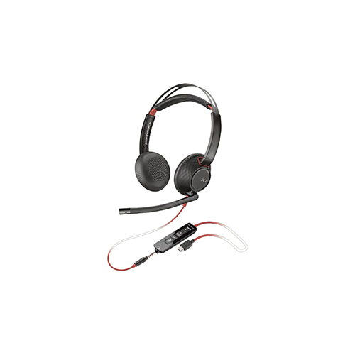 8X231AA HP Poly 8X231AA Blackwire 5220 Headset (BW5220), USB-C with 3.5mm Jack + USB-C/A Adapter Price in Dubai UAE - Image 1