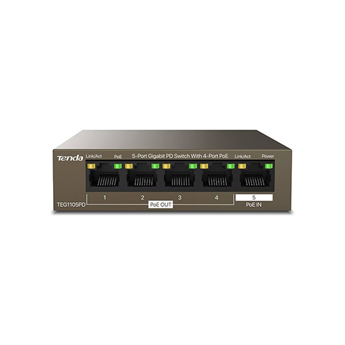 TEG1105PD Tenda TEG1105PD 5-Port Gigabit PD Switch with 4-Port PoE Price in Dubai UAE - Image 1
